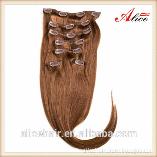 Cheap grade 5a remy clip hair extension 100% human hair